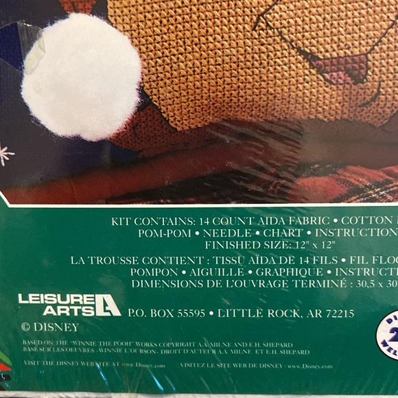 Pooh Christmas Pillow Top Counted Cross Stitch NEW - Picture 5 of 8